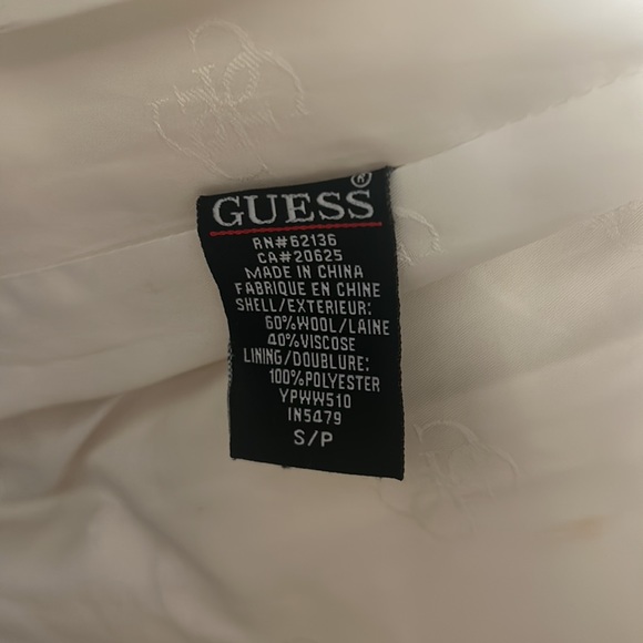 Guess off-white double-breathed belted wool-blend midi coat, size S - Picture 6 of 8